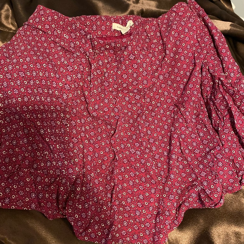 Cranberry print mini skirt